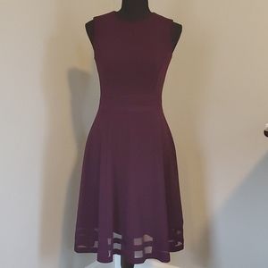 Calvin Klein Plum Fit & Flare Dress NWOT